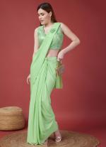 Elegant Sequin Work Ready-To-Wear Saree