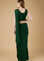 Sap Green Sequin Work Ready-To-Wear Saree