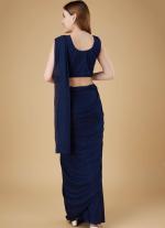 Blue Ready To Wear Party Saree with Blouse