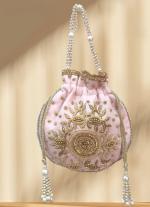 Pink Handmade Pearl Wedding Clutch