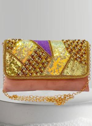 Radiant Bloom Beaded Clutch