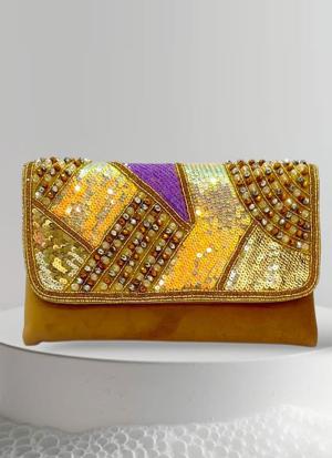 Blush Elegance Beaded Clutch