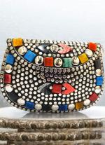 Midnight Studded Luxe Clutch