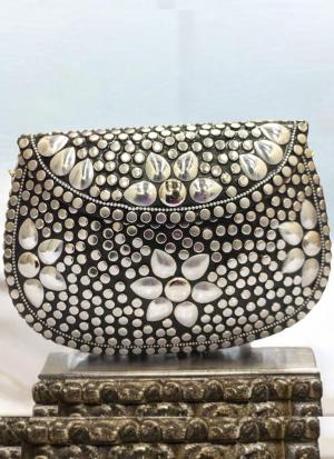 Midnight Luxe Studded Clutch