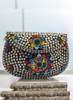 Studded Elegance Heart Clutch