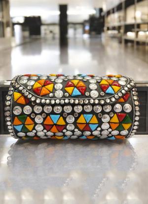 Radiance Bloom Beaded Clutch