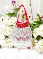 Red Heavy Beads Potli