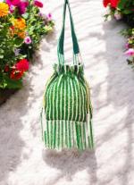Green Heavy Beads Potli