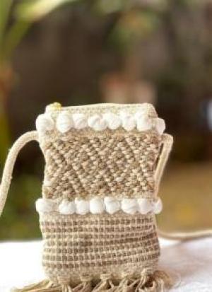 Beige Mobile Sling Bag