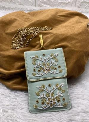 Light Grey Zari Sling Bag