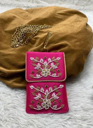 Dark Pink Zari Sling Bag