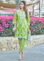 Elegant Green Embroidered Tunic Set