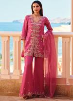 Pink & Gold Embroidered Kurta Set