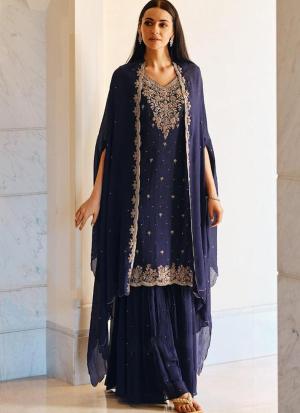 Midnight Elegance Embroidered Ensemble