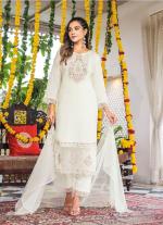 Off White Emroidered Straight Salwar Kameez