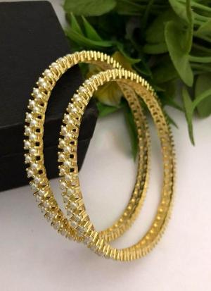 Elegant Gold Bangles with Pearls