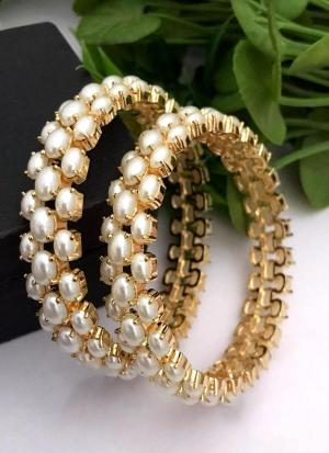 Luxe Gold Pearl Bangles