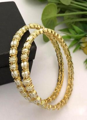 Artisan Gold Pearl Bangles