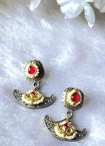 Red And Silver Earrings