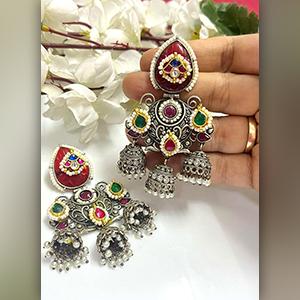 Multicolor Oxidised Earrings