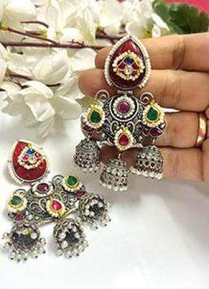 Multicolor Oxidised Earrings
