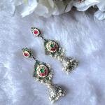 Pink And Green Earrings