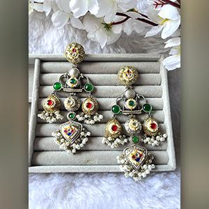 Green And Red Earrings