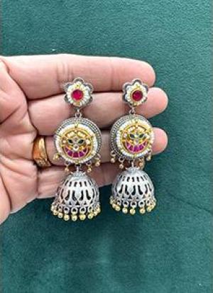 Red And White Earrings