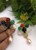 Earrings with Gemstones & Pearl
