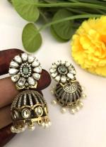 Earrings with Green Gemstones & Pearl Accents
