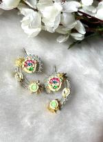 Ornate Gold Earrings with Multicolored Gemstones