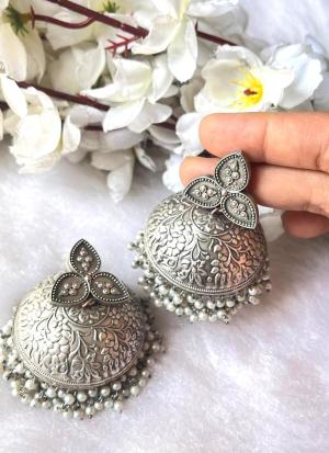 Silver Jhumka Earrings