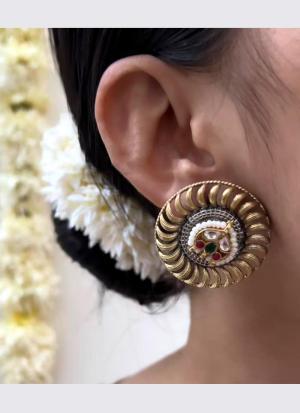 Earrings with Twisted Detailing & Gemstones
