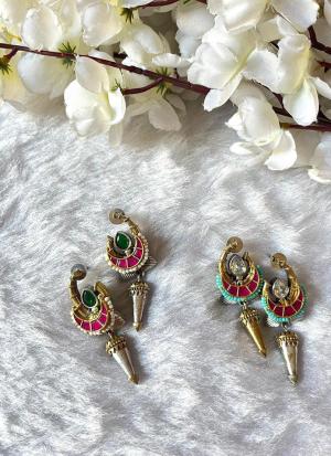 Floral Gemstone Drop Earrings