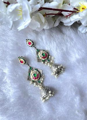 Silver Ear Cuff with Vibrant Gemstones