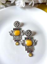 Gold-Silver Mesh Earrings