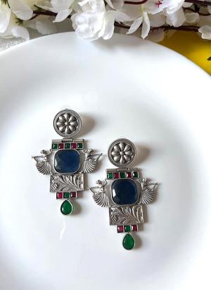 Bell Earrings with Red & Pink Gemstones