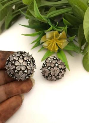 Floral Gemstone Stud Earrings