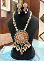 WhitePearl Bridal Necklace Set with Matching Earrings