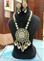 Green & Gold Bridal Necklace Set with Matching Earrings