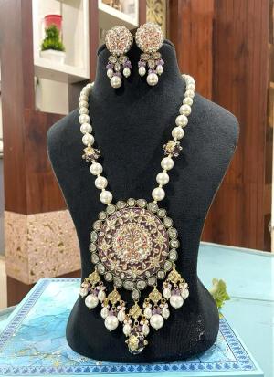 Yellow & Red Bridal Necklace Set with Matching Earrings