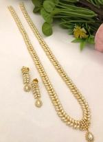 Leaf Motif Gold Necklace Set with Matching Earrings