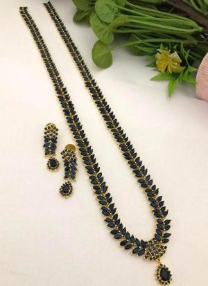 Blue Leaf  Necklace Set with Matching Earrings