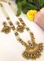 Gold Long Necklace Set with  Earrings