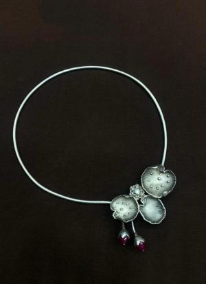 Lotus-Inspired Silver Necklace
