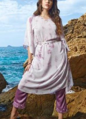Pastel Pink Designer Kaftan
