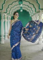 Deep Blue Banarasi Saree