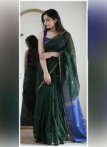 Elegant Silk Cotton Saree with Contrast Pallu