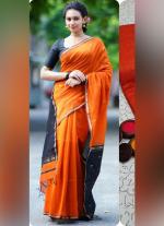 Silk Cotton Saree with Sleek Borders & Contrast Pallu