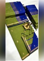 Dark Purple Silk Cotton Saree with Pink & Gold Border